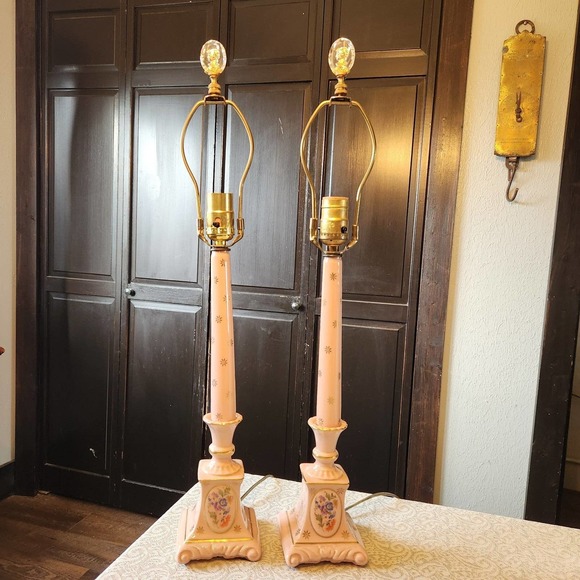 Vintage Other - MCM Beautiful PINK Boudoir Lamps, or Table lamps. Working, Perfect!